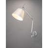 Karis Adjustable Switched Wall Light 1 Light E27 Silver/Polished Chrome c/w Cream Pearl Shade