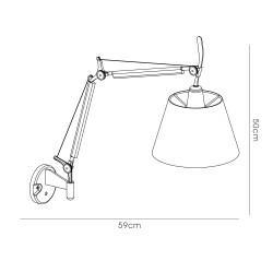 Karis Adjustable Switched Wall Light 1 Light E27 Silver/Polished Chrome c/w Cream Pearl Shade