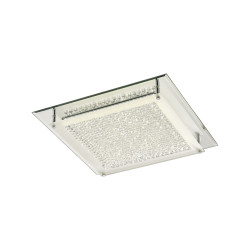 Gina Flush Ceiling, 420mm Square, 21W 1680lm LED 4000K Polished Chrome/Crystal