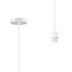 Dreifa 1.5m Single Pendant, 1 x E27, White/White Cable