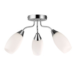 Denia 43cm Ceiling 3 Light E14 Polished Chrome/Opal Glass