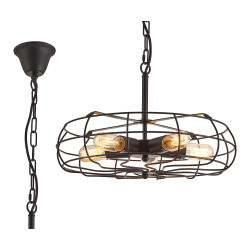 Claudia 47cm Pendant 5 Light E27 Black
