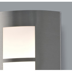 Allegra Flush Wall Lamp With Square Grid Cover, 14W LED IP44, Ext/Interior, 4000K, Stainless Steel/Frosted PC Diffuser