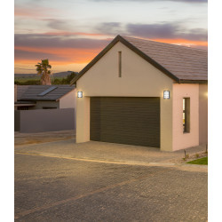 Allegra Flush Wall Lamp With Square Grid Cover, 14W LED IP44, Ext/Interior, 4000K, Stainless Steel/Frosted PC Diffuser