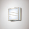 Aldo Square Flush Ceiling/Wall Lamp 2.4W LED IP44 Exterior Louvre Design Stainless Steel/Opal