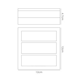 Aldo Square Flush Ceiling/Wall Lamp 2.4W LED IP44 Exterior Louvre Design Stainless Steel/Opal