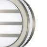 Aldo Round Flush Ceiling/Wall Lamp 2.4W LED IP44 Exterior Louvre Design Stainless Steel/Opal