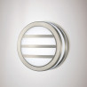 Aldo Round Flush Ceiling/Wall Lamp 2.4W LED IP44 Exterior Louvre Design Stainless Steel/Opal