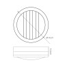 Aldo Round Flush Ceiling/Wall Lamp 2.4W LED IP44 Exterior Louvre Design Stainless Steel/Opal