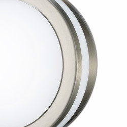 Aldo Round Flush Ceiling/Wall Lamp 2.4W LED 4000K IP44 Exterior Plain Design Stainless Steel/Opal