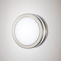 Aldo Round Flush Ceiling/Wall Lamp 2.4W LED 4000K IP44 Exterior Plain Design Stainless Steel/Opal