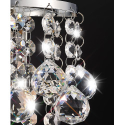 Acton Wall Lamp 1 Light E14 Switched Polished Chrome/Sphere Crystal