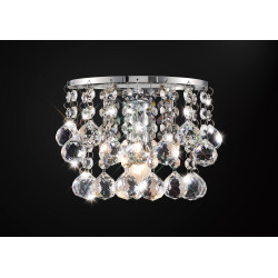 Acton Wall Lamp 1 Light E14 Switched Polished Chrome/Sphere Crystal