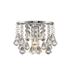 Acton Wall Lamp 1 Light E14 Switched Polished Chrome/Prism Crystal