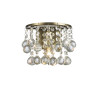Acton Wall Lamp 1 Light E14 Switched Antique Brass/Sphere Crystal
