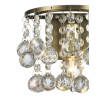 Acton Wall Lamp 1 Light E14 Switched Antique Brass/Sphere Crystal