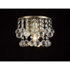 Acton Wall Lamp 1 Light E14 Switched Antique Brass/Sphere Crystal