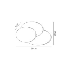 Kiania Wall Light Oval, 12W LED 3000K, Sand White, 490lm