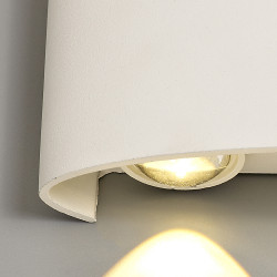 Leoni Up & Downward Lighting Wall Light, 6W LED 3000K, Sand White, 500lm, IP54
