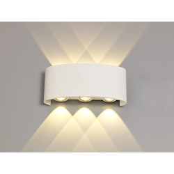 Leoni Up & Downward Lighting Wall Light, 6W LED 3000K, Sand White, 500lm, IP54