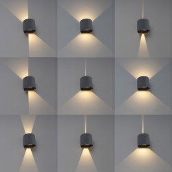 Ottawa Up & Downward Lighting Wall Light 2x3W LED 3000K, Anthracite, 410lm, IP54