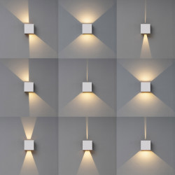 Delia Up & Downward Lighting Wall Light 2x3W LED 3000K Sand White, 410lm, IP54