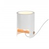 Buy Mantra Iluminacion Cube Table Lamp Tall White Metal/Wood 5593