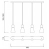Buy Mantra Iluminacion Kos Linear Pendant Lamp 4 Lights 4 x E27 White/ Black 5840