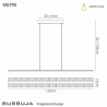 Buy Mantra Iluminacion Burbuja Pendant Lamp Rectangular 120cm 48W LED 4000K, 3360lm, Chrome 5790
